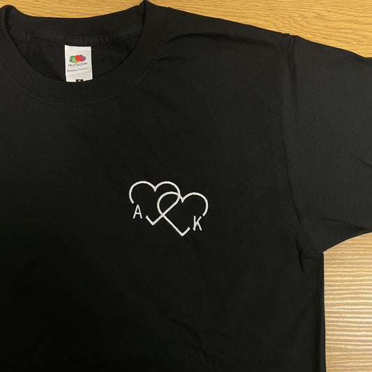 Tee Shirt with Big heart and initial
